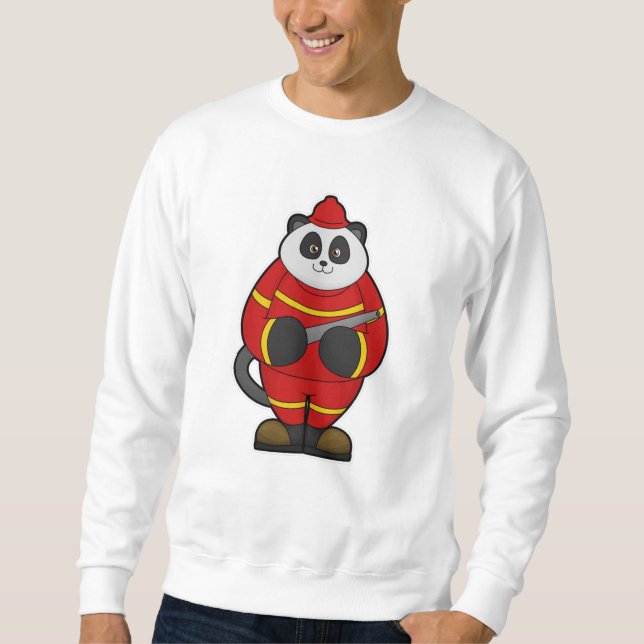 Panda as Firefighter with Hose Sweatshirt (Front)