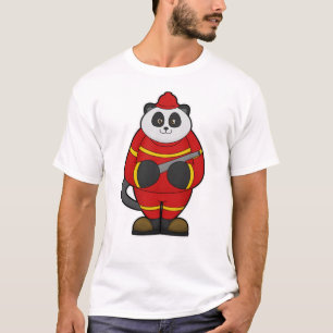 Panda as Firefighter with Hose T-Shirt