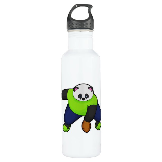 Panda as Football player with Football 710 Ml Water Bottle (Front)