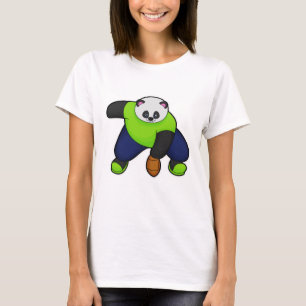 Panda as Football player with Football T-Shirt