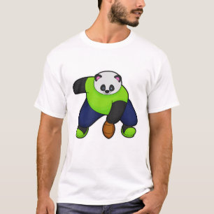Panda as Football player with Football T-Shirt
