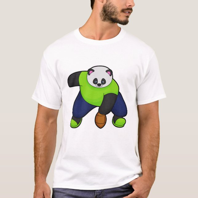 Panda as Football player with Football T-Shirt (Front)