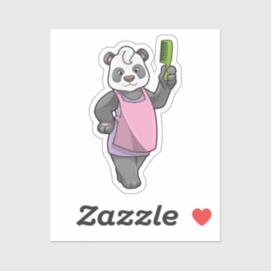 Panda as Hairdresser with Comb