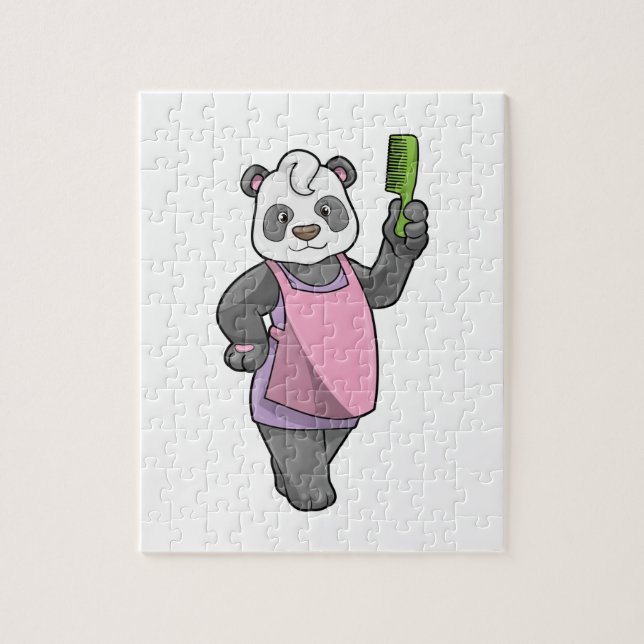 Panda as Hairdresser with Comb Jigsaw Puzzle (Vertical)