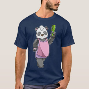 Panda as Hairdresser with Comb T-Shirt