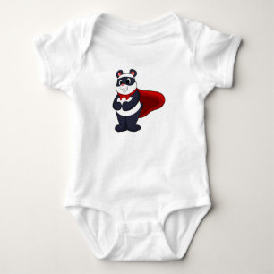 Panda as Hero with Mask & Cape Baby Bodysuit