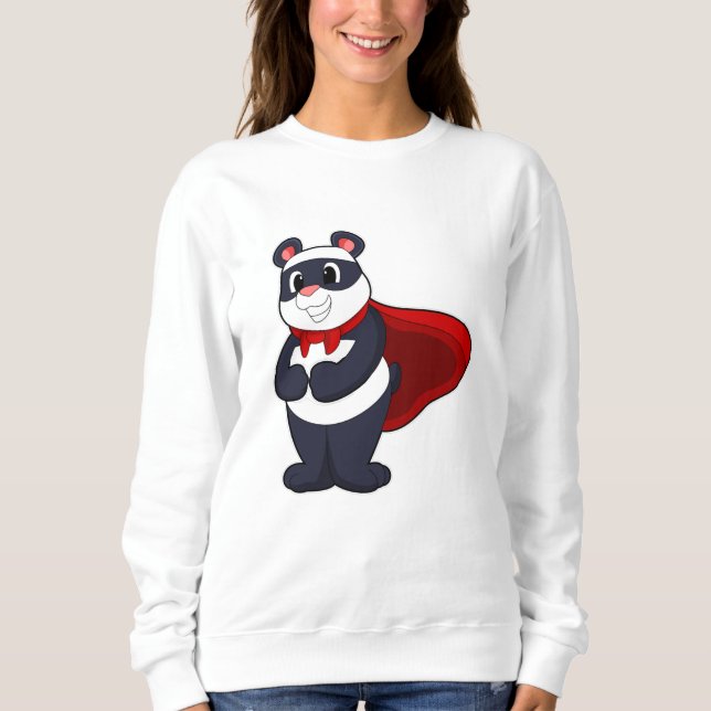 Panda as Hero with Mask & Cape Sweatshirt (Front)