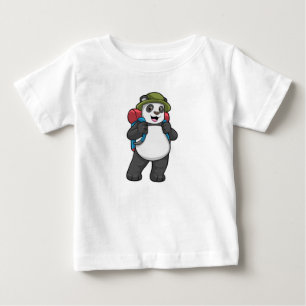 Panda as Hiker with Backpack Baby T-Shirt