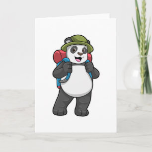 Panda as Hiker with Backpack Card