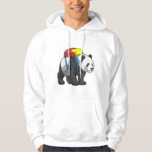 Panda as Hiker with Backpack Hoodie