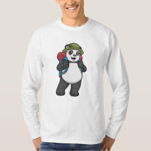 Panda as Hiker with Backpack T-Shirt