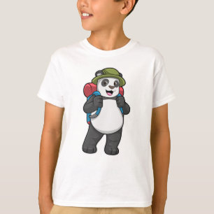 Panda as Hiker with Backpack T-Shirt