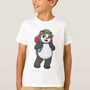 Panda as Hiker with Backpack T-Shirt