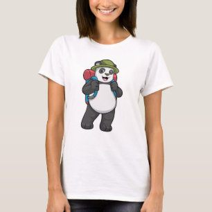 Panda as Hiker with Backpack T-Shirt