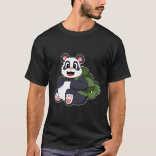Panda as Hiker with Backpack T-Shirt