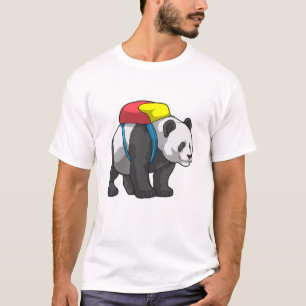 Panda as Hiker with Backpack T-Shirt