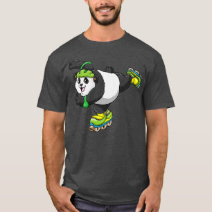Panda as Inline skater with Inline skates and Helm T-Shirt