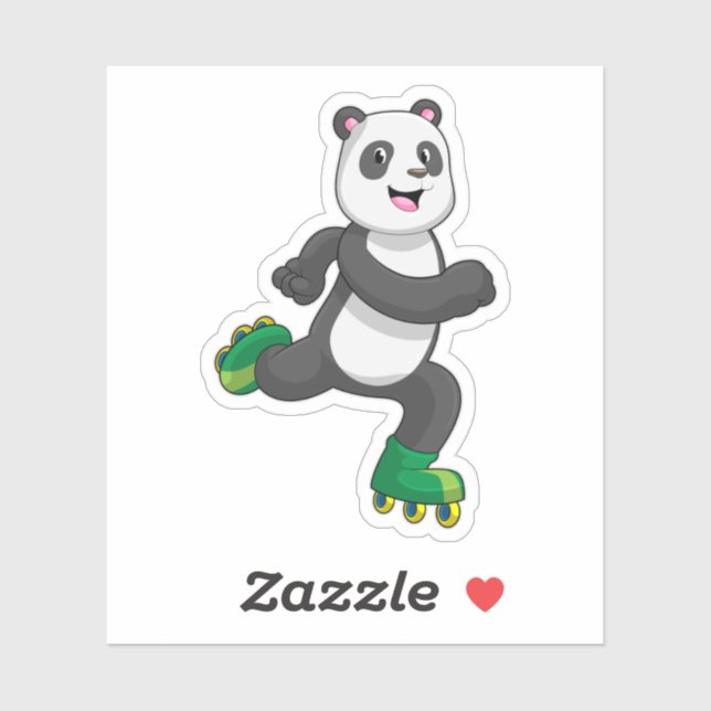 Panda as Inline skater with Roller skates (Sheet)
