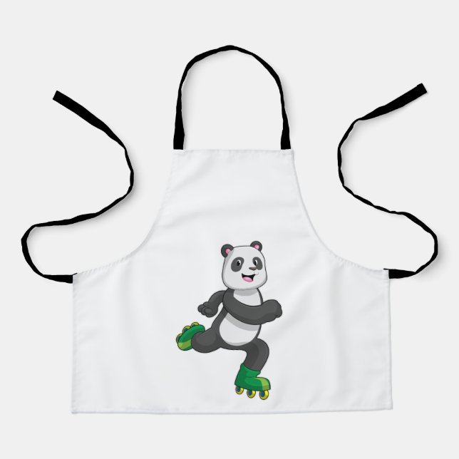 Panda as Inline skater with Roller skates Apron (Front)