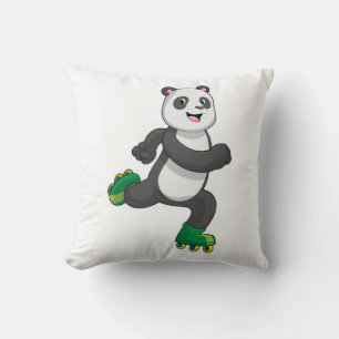 Panda as Inline skater with Roller skates Cushion