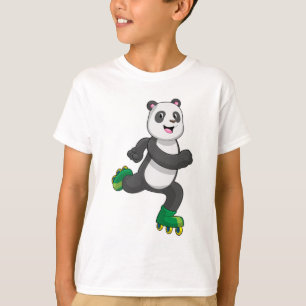 Panda as Inline skater with Roller skates T-Shirt