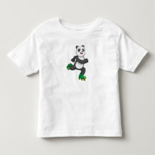 Panda as Inline skater with Roller skates Toddler T-Shirt