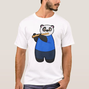 Panda as Musician with Flute T-Shirt