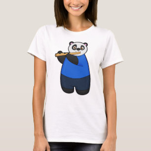 Panda as Musician with Flute T-Shirt