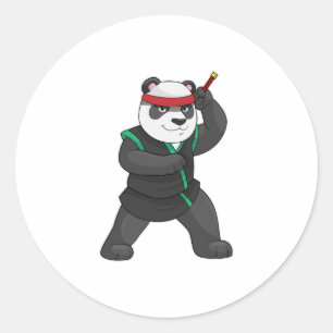 Panda as Ninja in Costume Classic Round Sticker