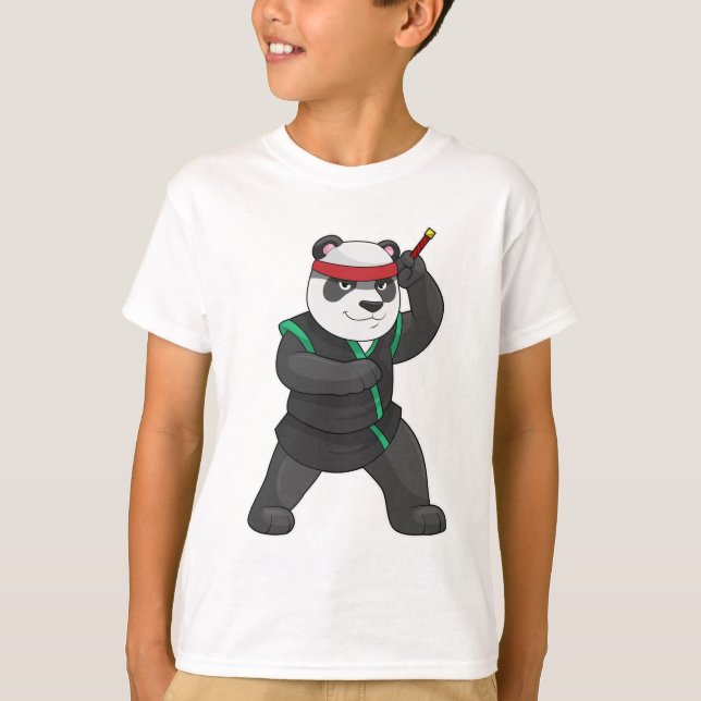 Panda as Ninja in Costume T-Shirt (Front)