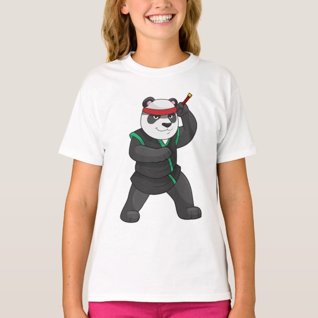 Panda as Ninja in Costume T-Shirt (Front)