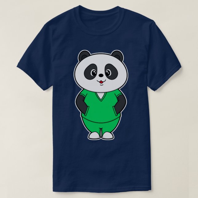 Panda as Nurse with Smock T-Shirt (Design Front)