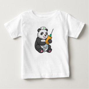 Panda as Nurse with Syringe Baby T-Shirt