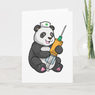 Panda as Nurse with Syringe Card