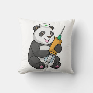 Panda as Nurse with Syringe Cushion