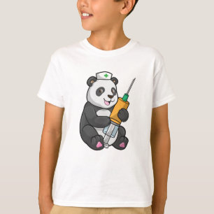 Panda as Nurse with Syringe T-Shirt