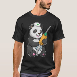 Panda as Nurse with Syringe T-Shirt