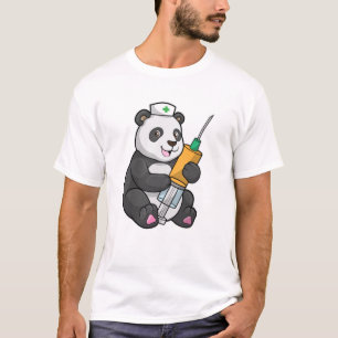 Panda as Nurse with Syringe T-Shirt