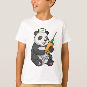 Panda as Nurse with Syringe T-Shirt