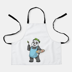 Panda as Painter with Brush & Colour Apron