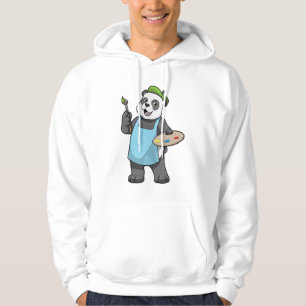 Panda as Painter with Brush & Colour Hoodie