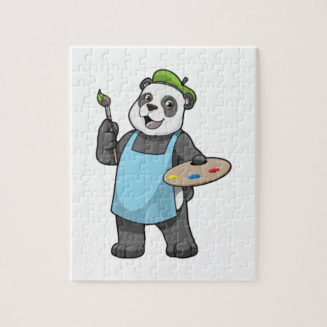 Panda as Painter with Brush & Colour Jigsaw Puzzle (Vertical)