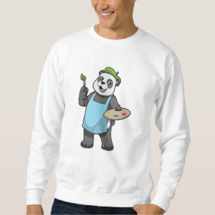 Panda as Painter with Brush & Colour Sweatshirt