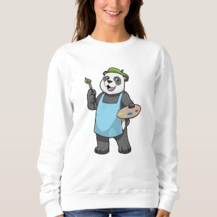 Panda as Painter with Brush & Colour Sweatshirt