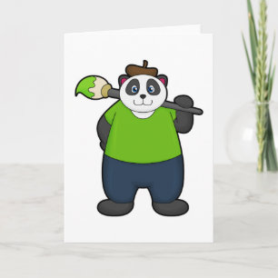 Panda as Painter with Paintbrush Card