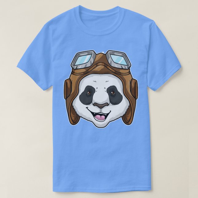 Panda as Pilot with Glasses T-Shirt (Design Front)