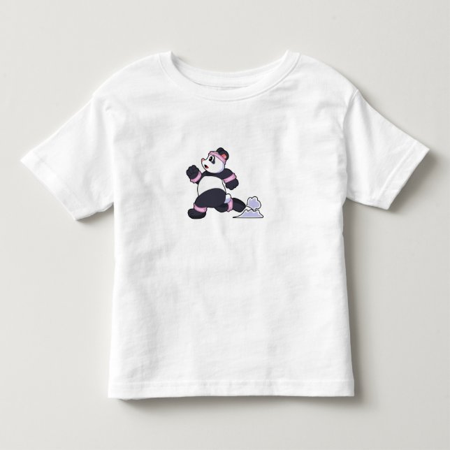 Panda as Runner at Running Toddler T-Shirt (Front)