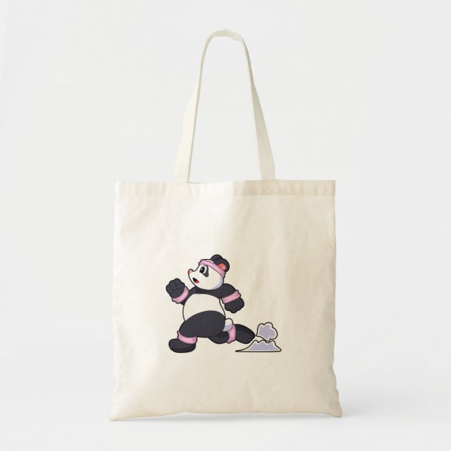 Panda as Runner at Running Tote Bag (Front)