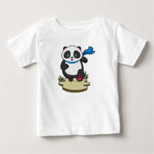 Panda as Runner with Scarf Baby T-Shirt