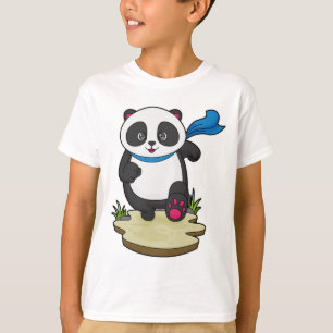 Panda as Runner with Scarf T-Shirt